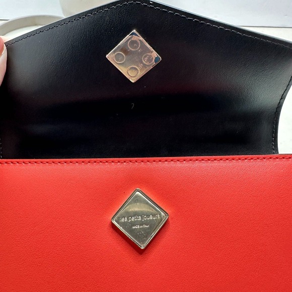 Les Petits Joueurs Corallo Micro Pixie Mini Handbag Red Coral 3 Pockets Italy - Picture 5 of 16